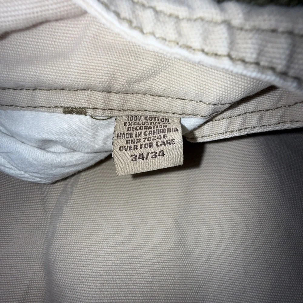 Ruff Hewn Men's Belted Cargo Pants Cotton Beige Size 34x34‎